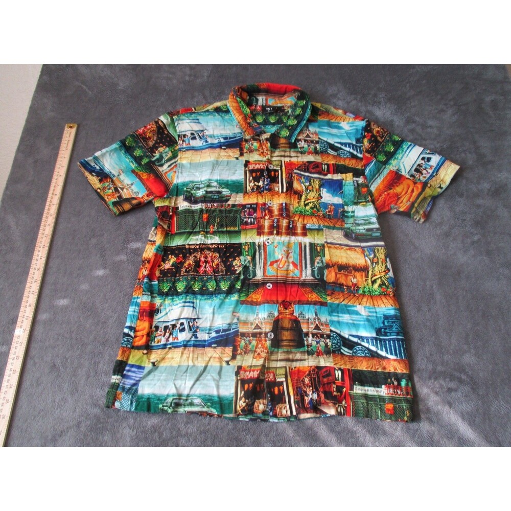 HUF x Street Fighter II Mens L CapCom Arena Casual Shirt Resort Button Up
